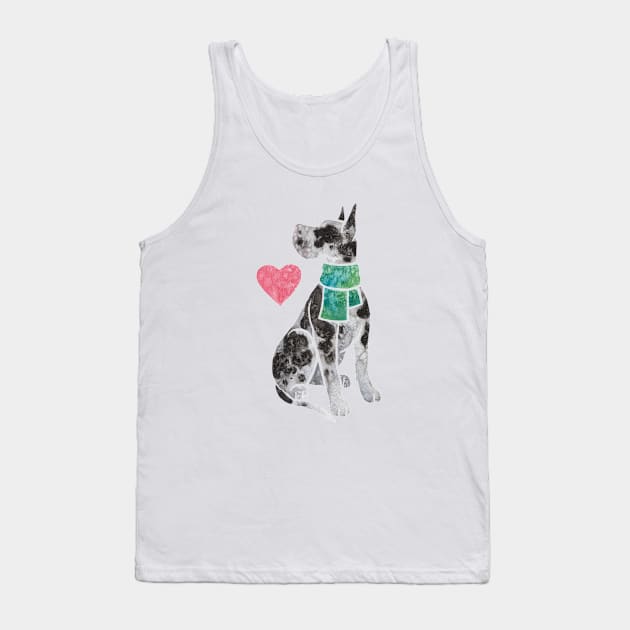 Great Dane (harlequin) Tank Top by animalartbyjess